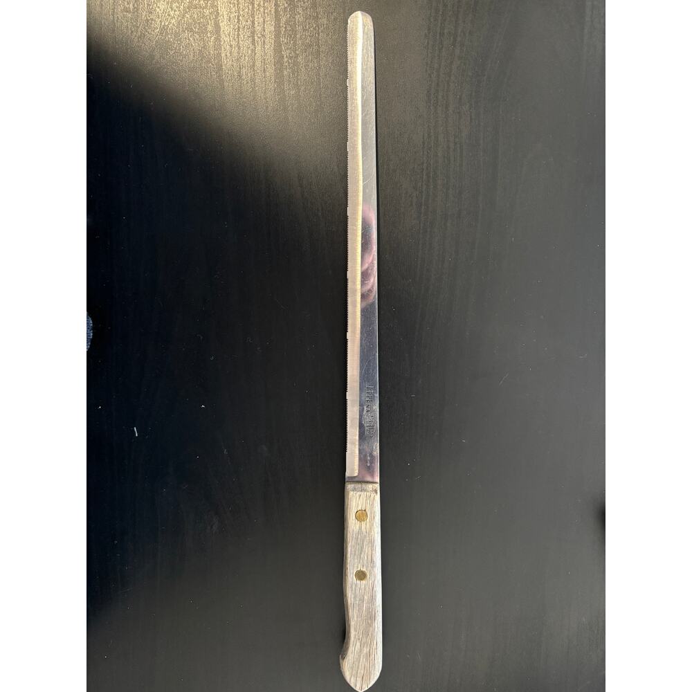 VINTAGE EKCO ETERNA 9" SERRATED STAINLESS STEEL SLICING KNIFE EUC